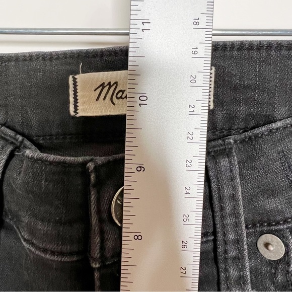 Madewell Cali Demi Boot Jeans Berkeley Black High Rise Frayed Hem Size 24 - Picture 11 of 12